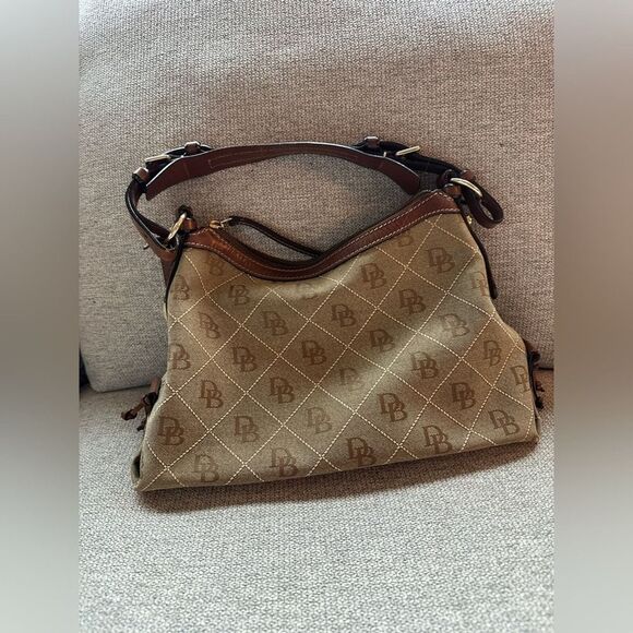 Authentic Dooney & Bourke Vintage Monogram Hobo Style Handbag Shoulder Bag - Picture 5 of 8